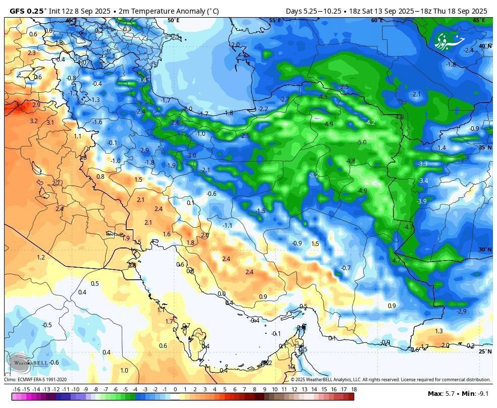 کاهش محسوس دما در پیش است | نقشه هوای استان ها 18 شهریور
