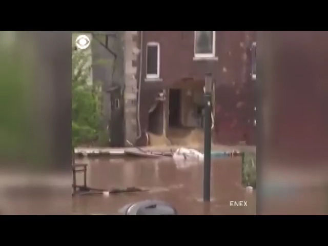 تصویری هولناک از زیر آب رفتن یک خانه در بلژیک