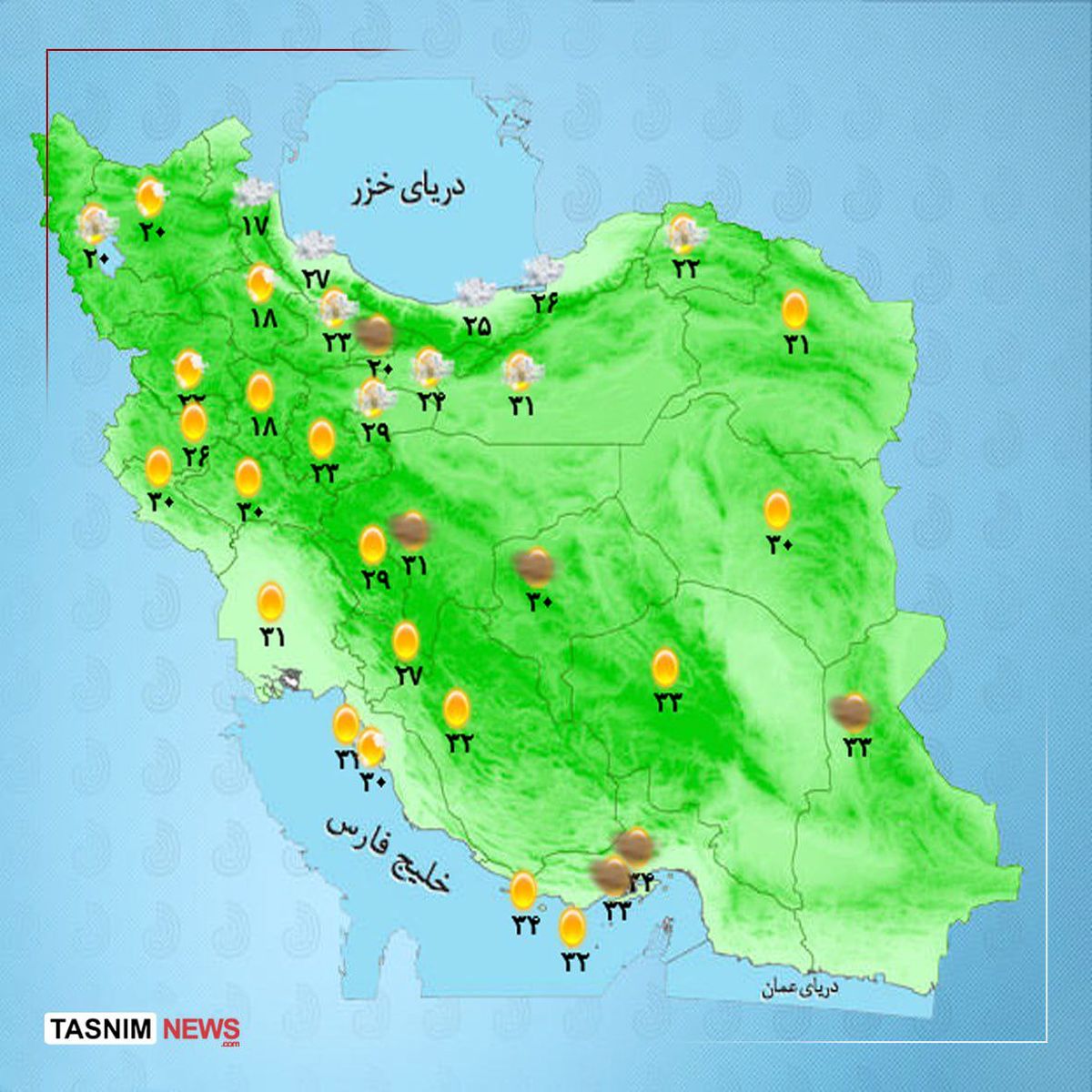 وزش باد شدید و گردوخاک در این مناطق کشور + نقشه هوای استان ها