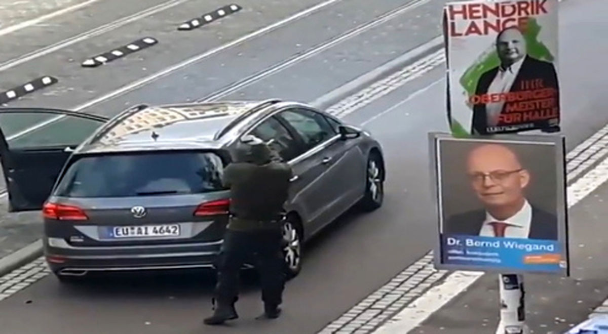 انتشار تصاویری از عامل تیراندازی در شهر هاله آلمان +فیلم