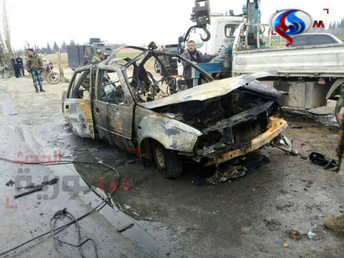 خودرویی که در زینبیه منفجر شد/عکس