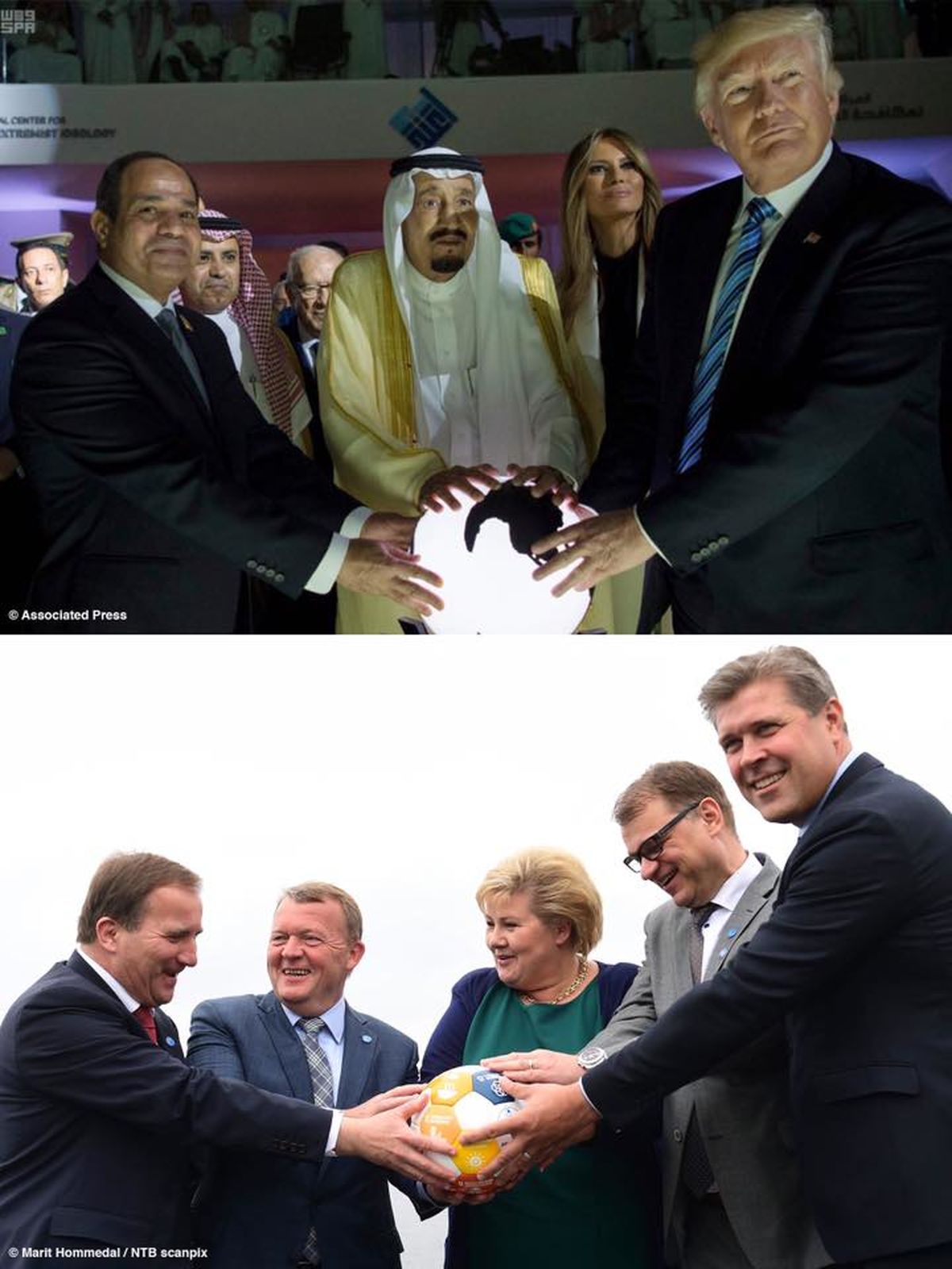 رهبران‌ اروپا ‌ترامپ و سلمان ‌را مسخره کردند +عکس