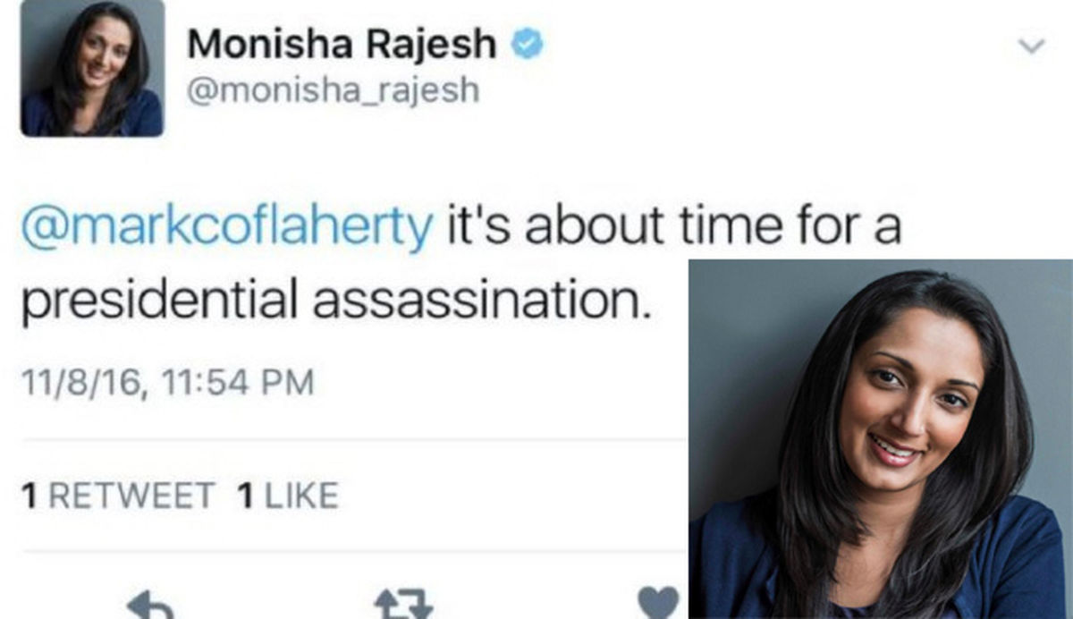 عبارت جنجالی روزنامه نگار زن علیه ترامپ! +عکس