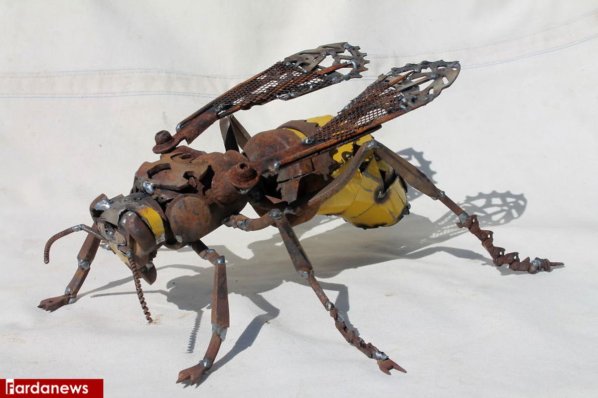 تصاویر: ساخت مجسمه‌های دیدنی از آهن قراضه