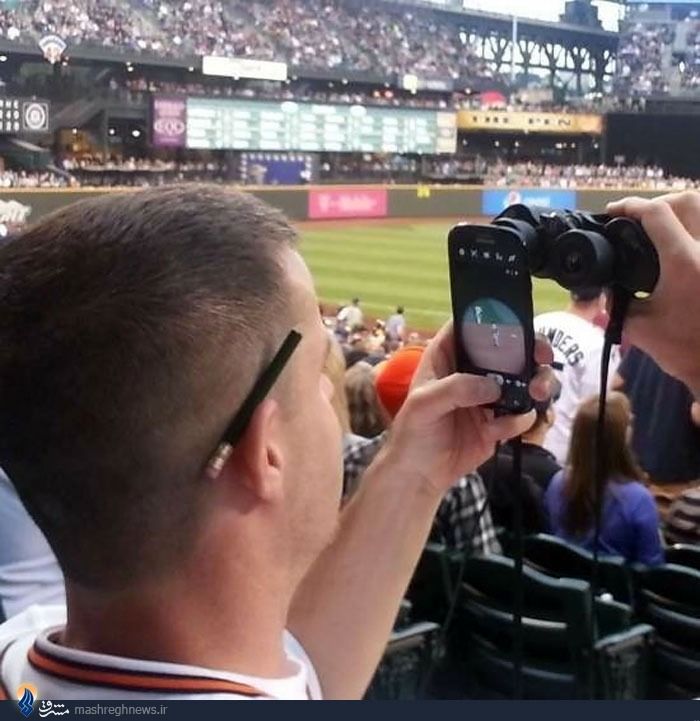 ابتکار جالب یک تماشاچی فوتبال/عکس