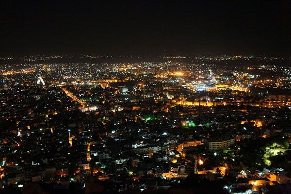 عکس/ نمایی زیبا از شب دمشق