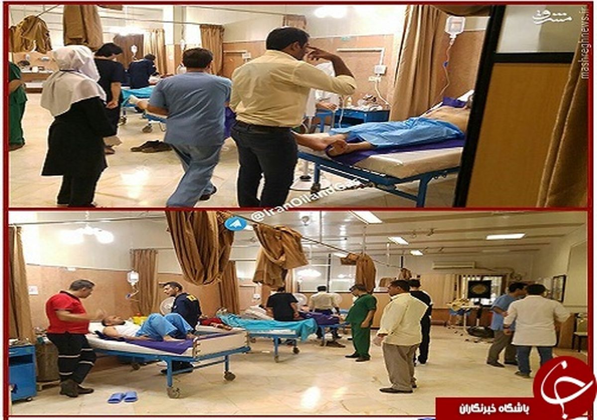 عکس: گرمازدگی آتشنشانان ماهشهر