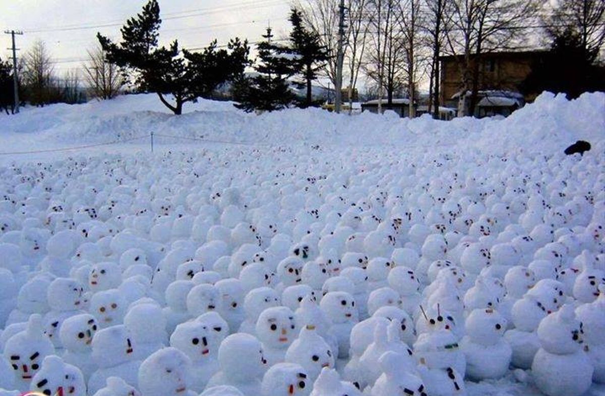 عکس/ تجمع اعتراض آمیز آدم برفی‌ها!