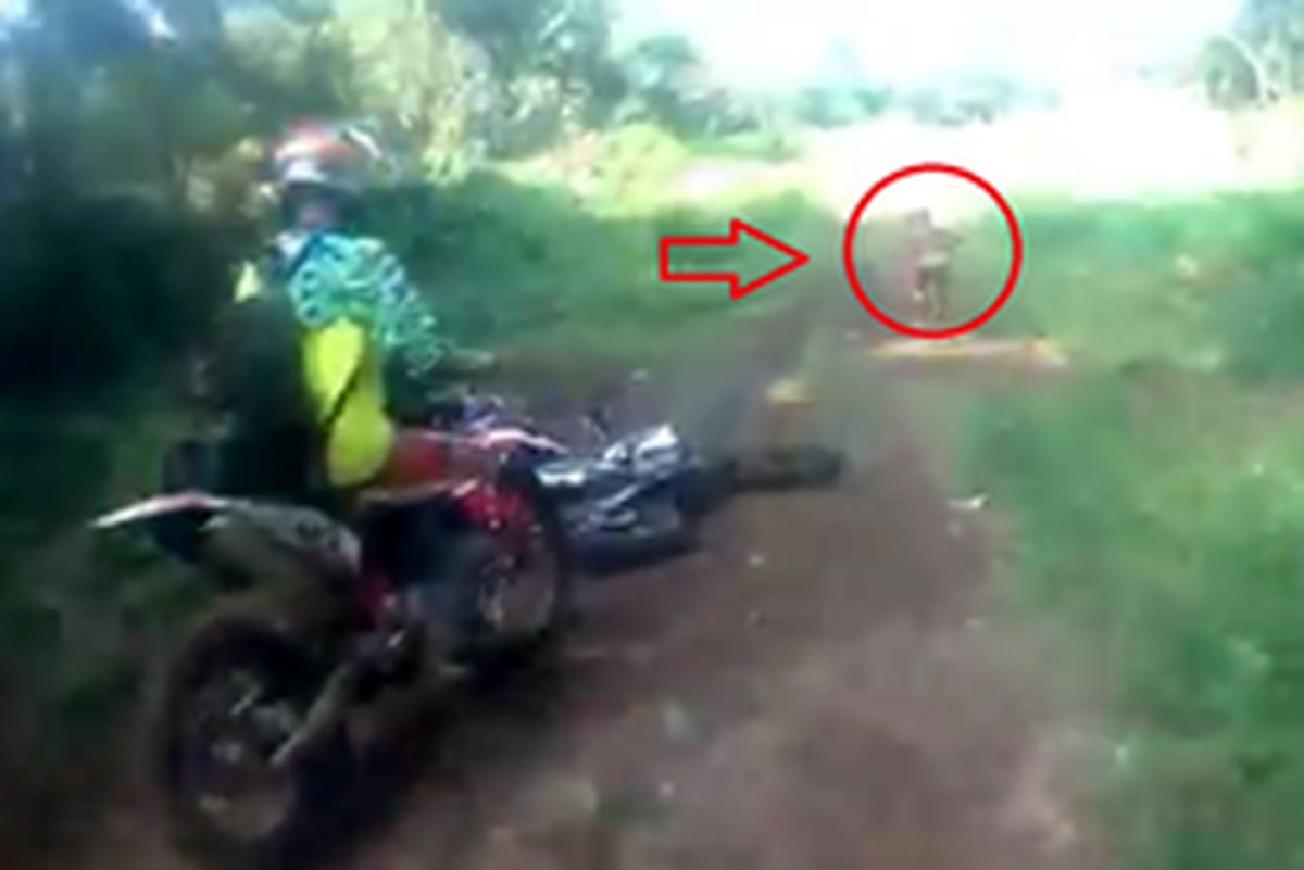 وحشت موتورسواران از موجود مرموز در دل جنگل +عکس