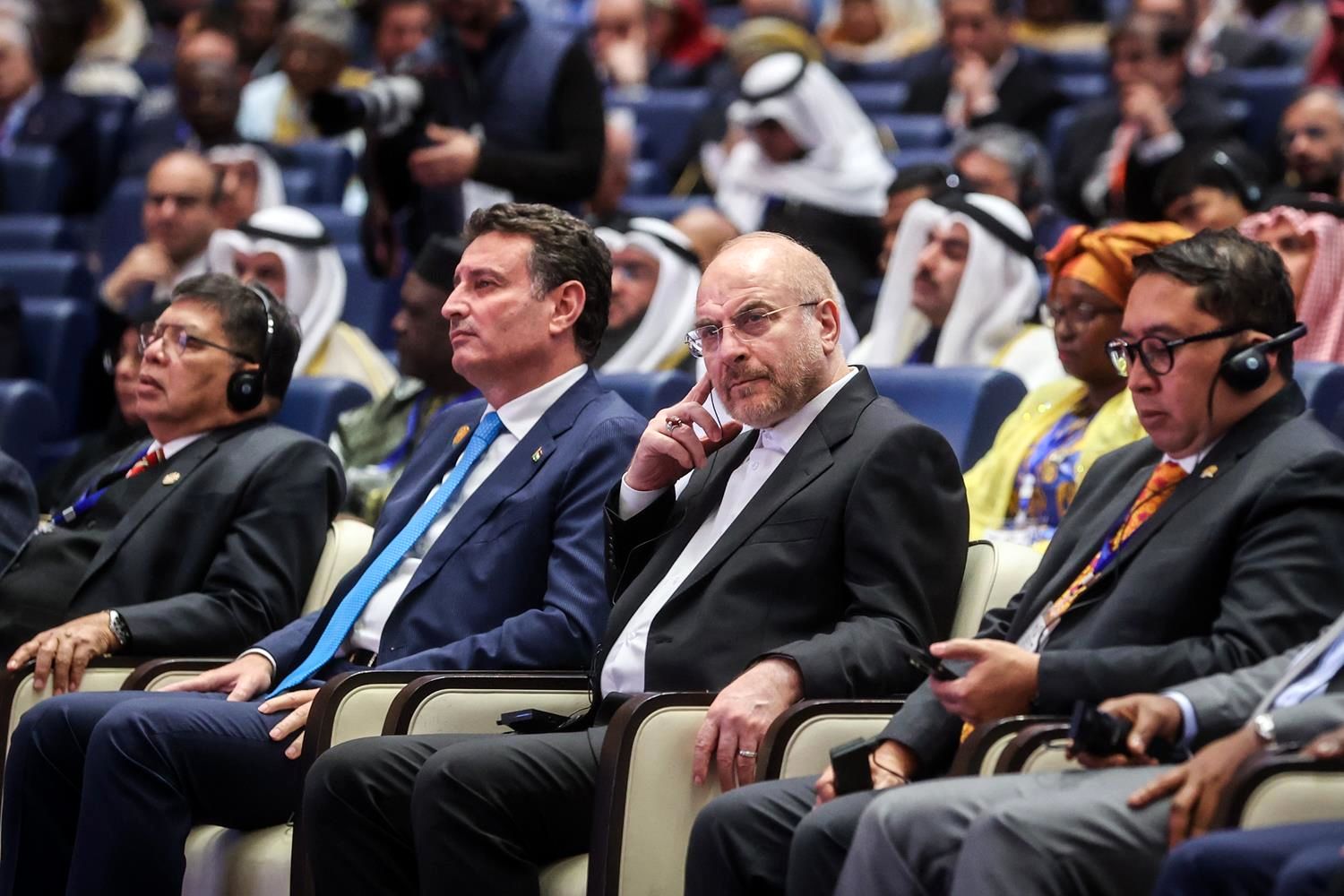 تصاویر: حضور قالیباف در مراسم افتتاحیه اجلاس اتحادیه مجالس