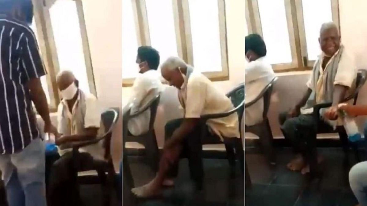 استفاده مرد هندی از مایع ضدعفونی کننده سوژه شد! +فیلم