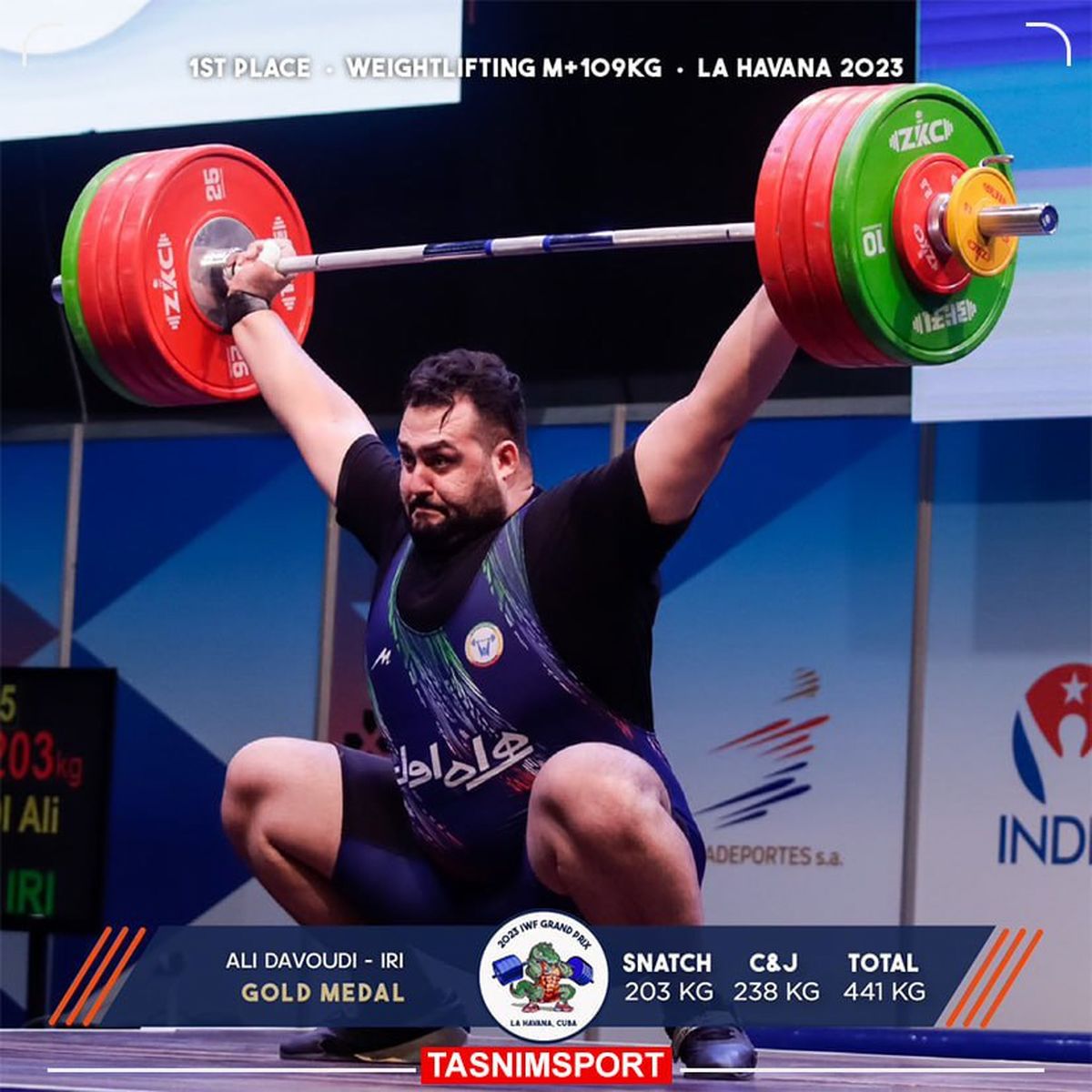قهرمانی «داوودی» با کسب ۳ طلا در وزنه‌برداری