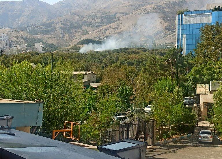 ساعتی قبل آتش سوزی در فضای سبز کاخ سعدآباد تهران +عکس