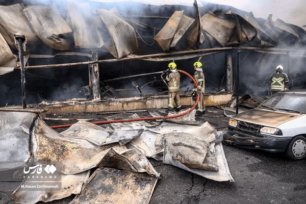 حریق بازار جنت آباد مهار شد+عکس