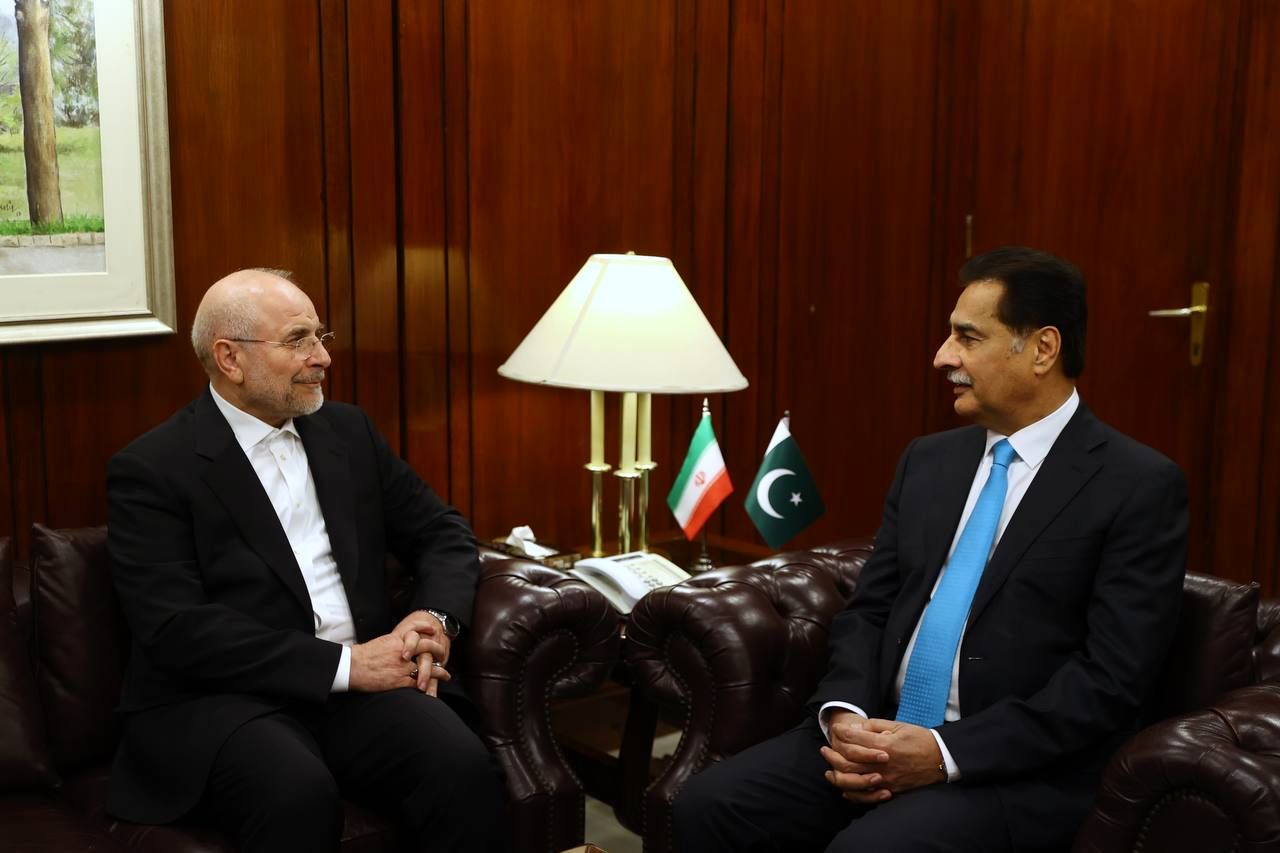 دیدار قالیباف و ایاز صادق رؤسای مجالس ایران و پاکستان - اسلام‌آباد