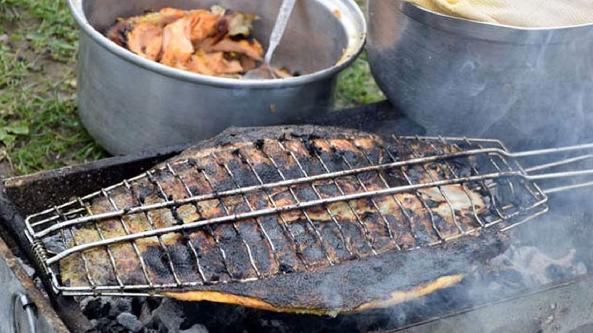 آوردن ماهی کباب شده به داخل هواپیما سوژه شد! +فیلم