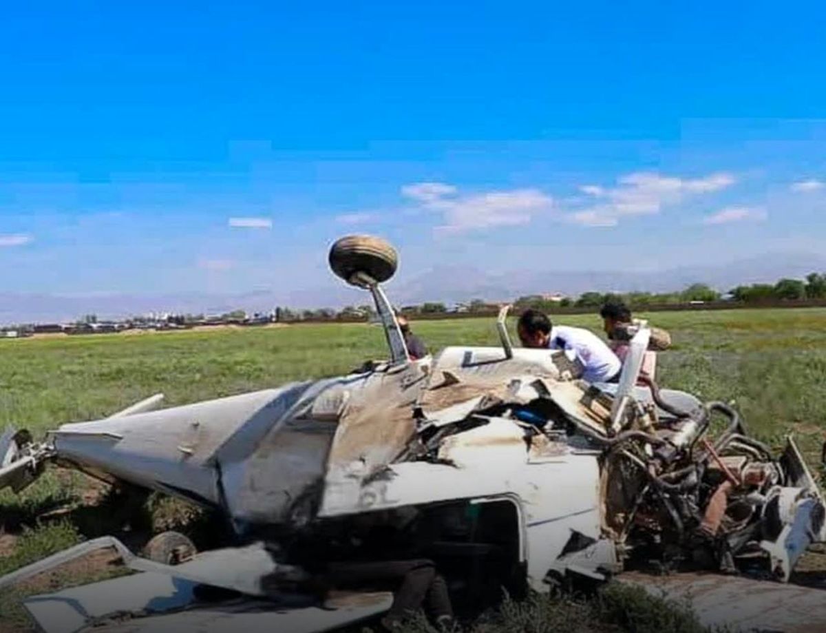 فوت خلبان قزوینی پس از سقوط هواپیمای آموزشی +عکس