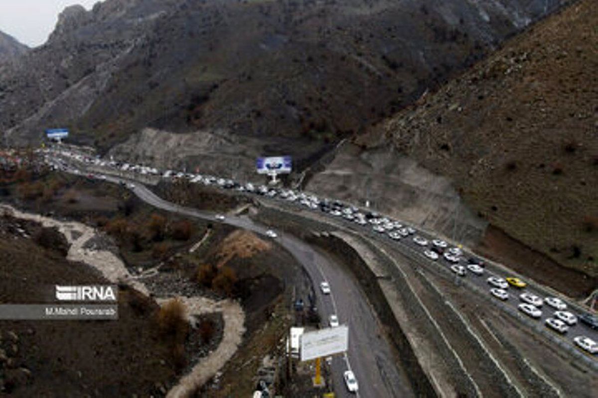 ترافیک شبانه در مسیر تهران–شمال