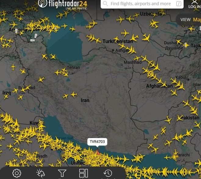هم‌اکنون وضعیت پروازها در آسمان ایران