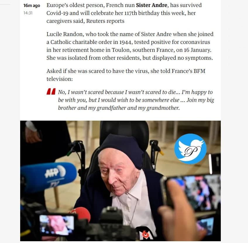 پیرترین فرد اروپایی کرونا گرفت +عکس