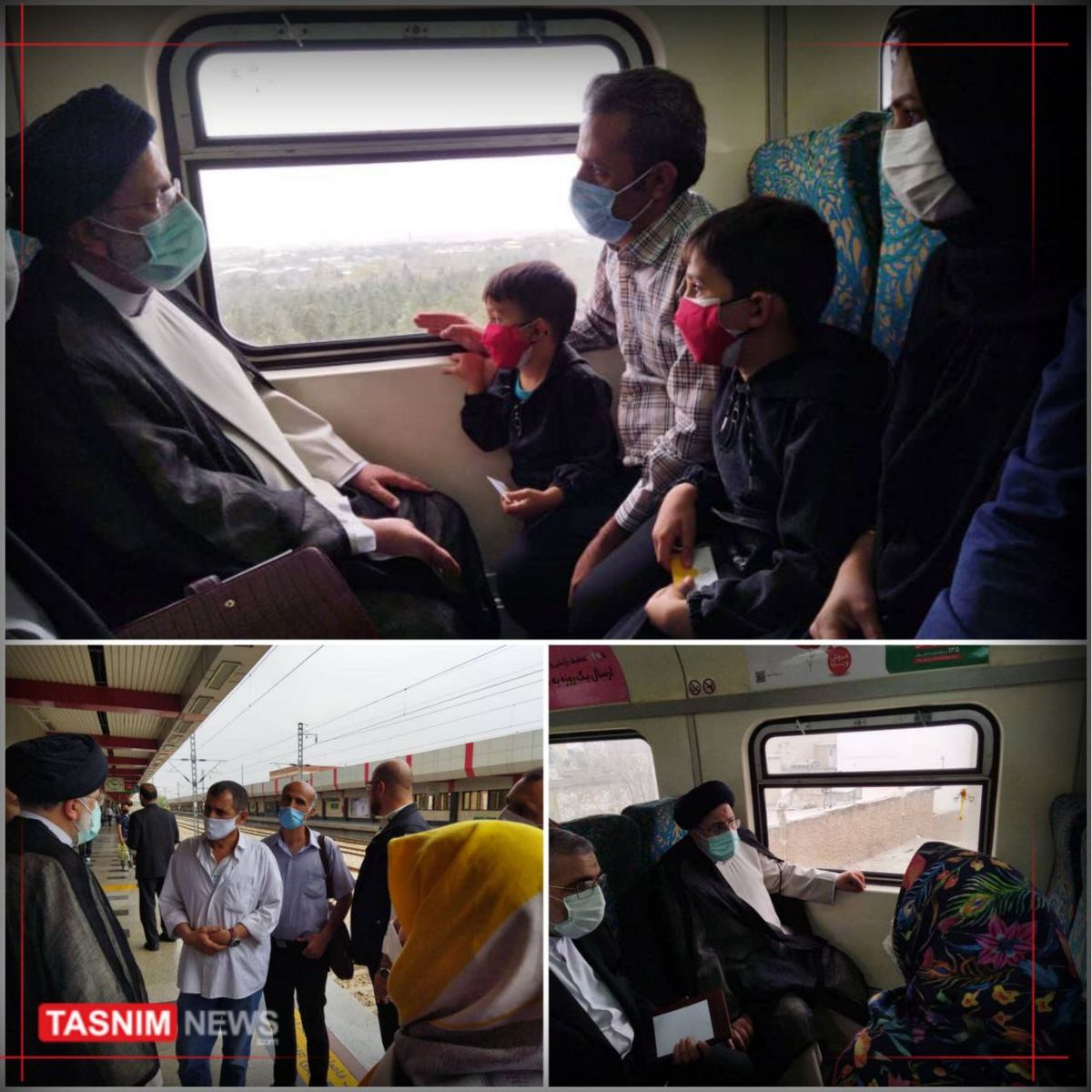 حضور رییسی در مترو و نشستن پای درد و دل مردم +عکس