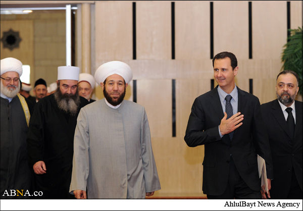 دیدار علما و روحانیون با بشار اسد/تصاویر