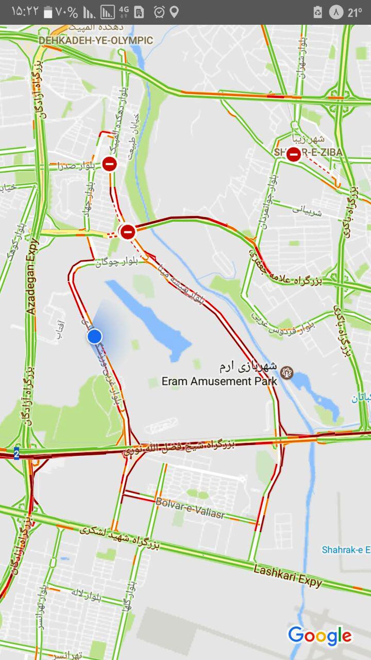 عکس: وضعیت ترافیکی اطراف ورزشگاه آزادی