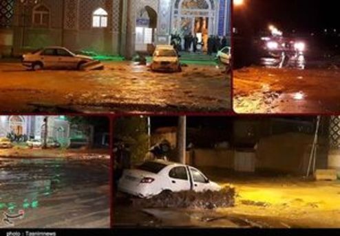 لحظه وحشتناک ورود سیل به معابر کاشان! +فیلم