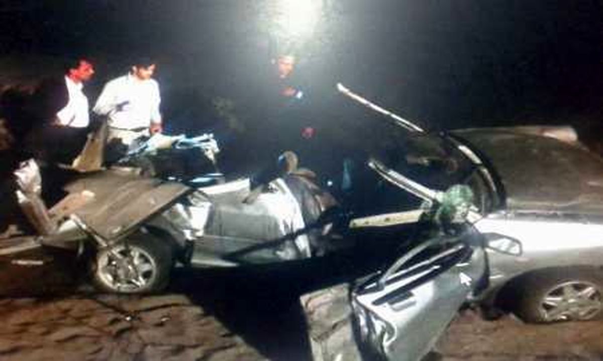برخورد شتر با پراید جان سه نفر را در ریگان گرفت +تصاویر