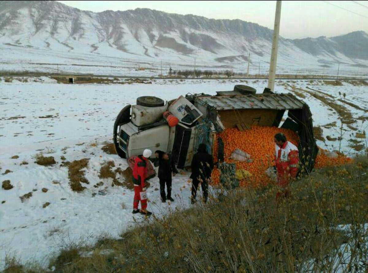 واژگونی کامیون پرتقال +عکس