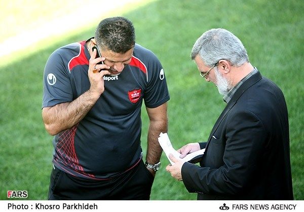 دایی و رویانیان در حاشیه تمرین/عکس