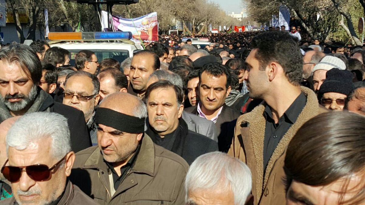 عکس: آخوندی درمراسم تشییع جان باختگان سانحه قطار