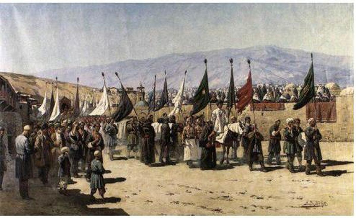 هنرمند روسی که عزاداری عاشورایی را به تصویر کشید +تصاویر