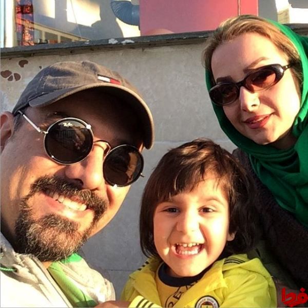 عکس: سلفی برزو ارجمند با همسر و پسرش