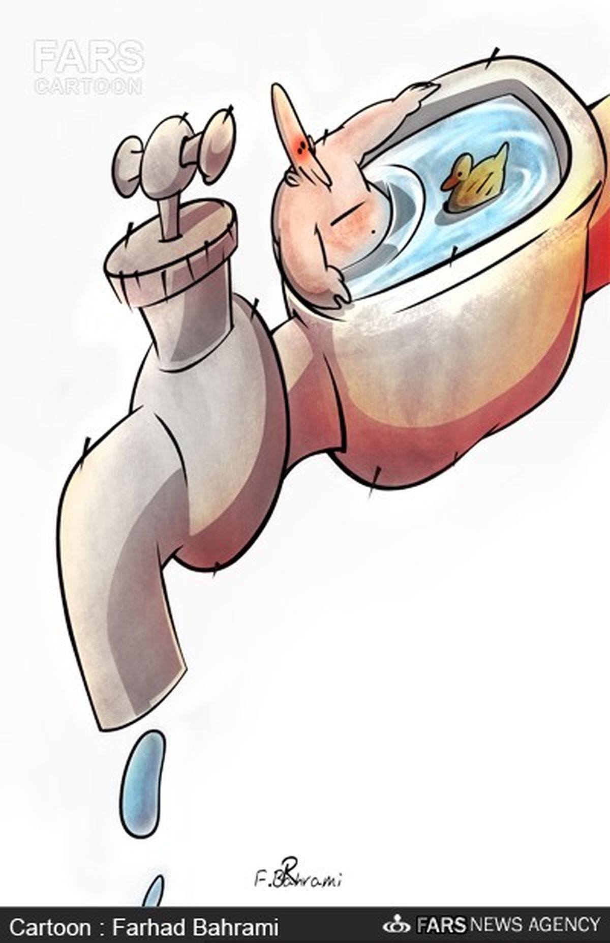 قطع آب مشترکان پر مصرف تهرانی/کارتون