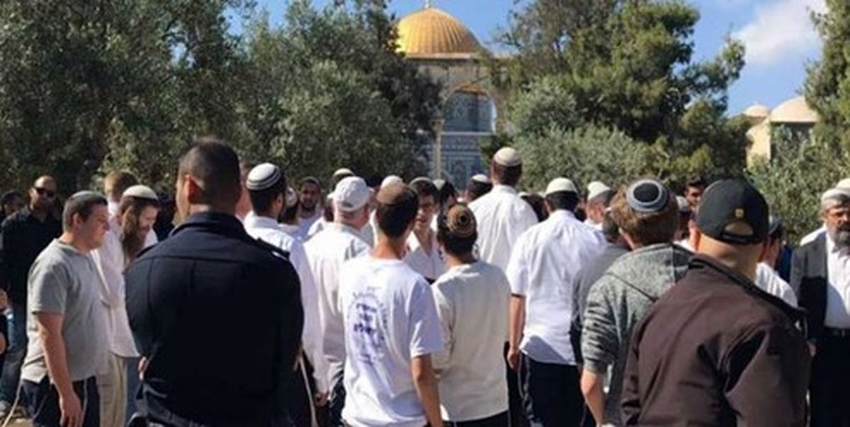 هتک حرمت مسجدالاقصی توسط ۱۰۰ شهرک نشین صهیونیست