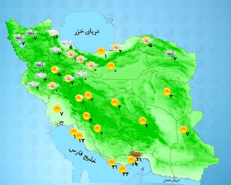 «یلدا» هوا برفی می‌شود +نقشه