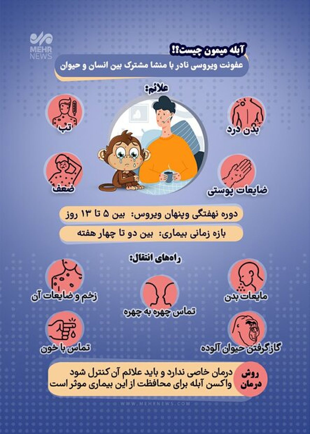 با علائم و راه‌های انتقال «آبله میمون» آشنا شوید