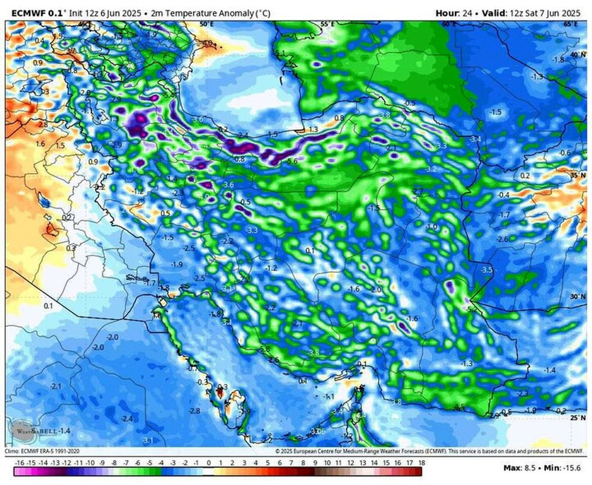 پیش بینی هوای استان ها امروز و فردا | هشدار رگبار و تگرگ در ۱۵ استان +نقشه