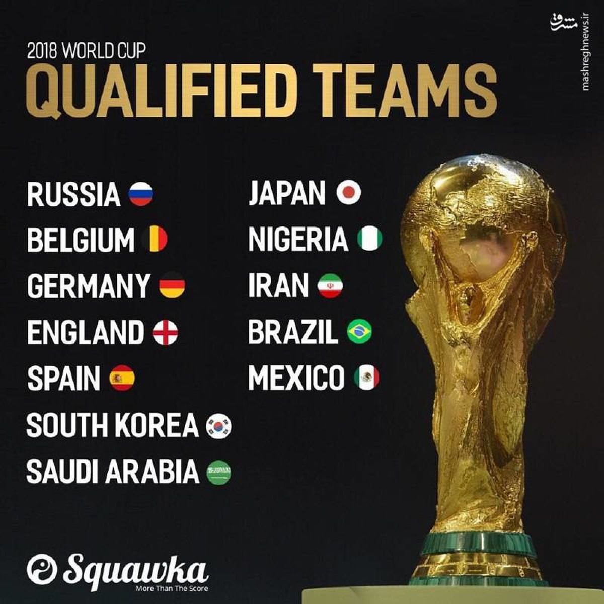 عکس: تیم های صعود کرده به جام جهانی تا به امروز