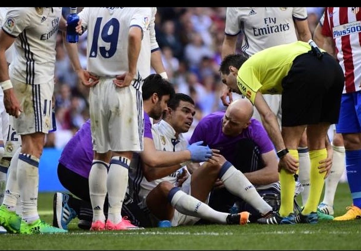 عکس: دنده مدافع رئال مادرید شکست