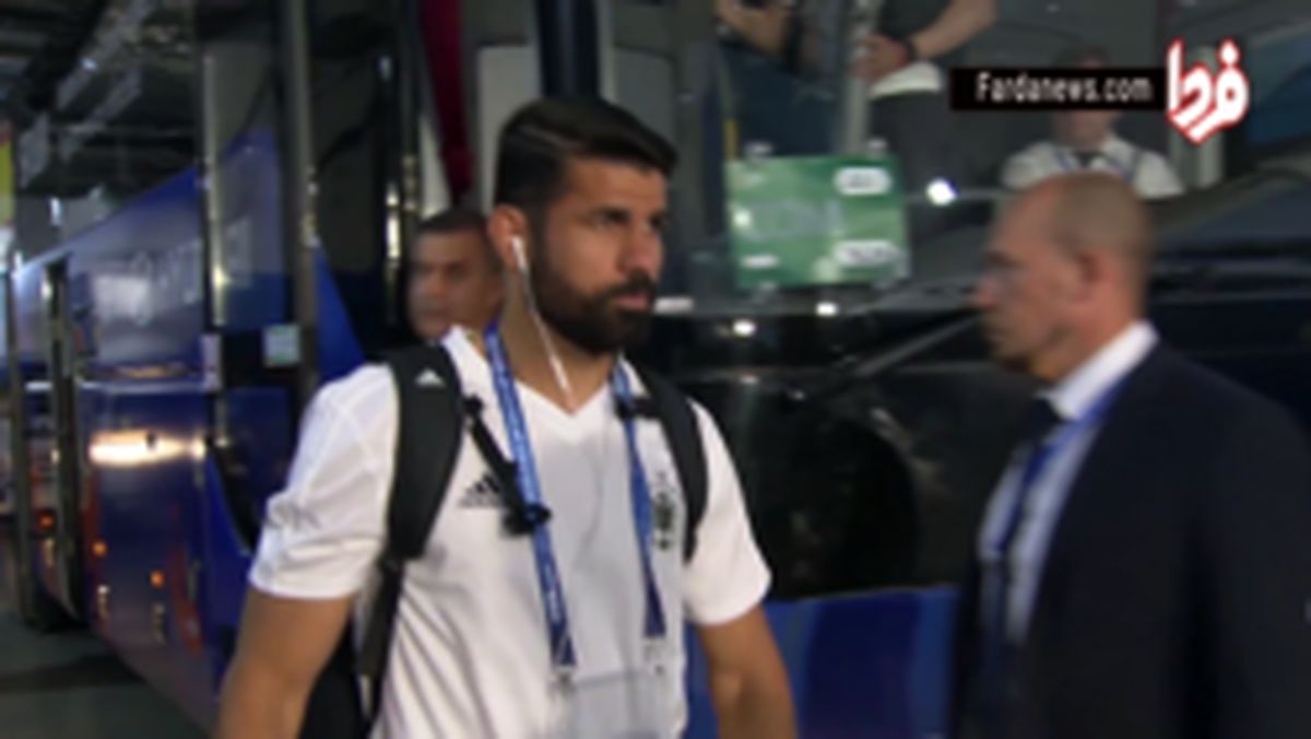 فیلم : تیم ملی اسپانیا وارد ورزشگاه شد