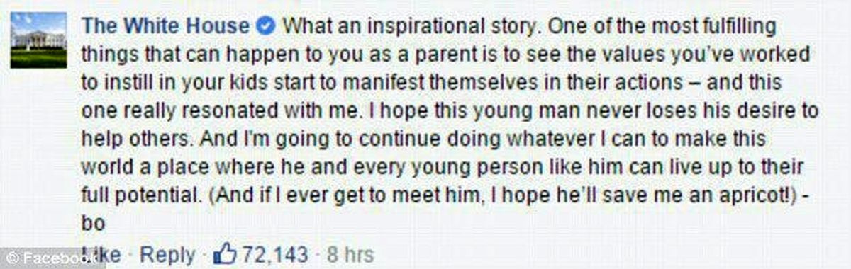 کامنت اوباما برای کودک تبریزی+عکس