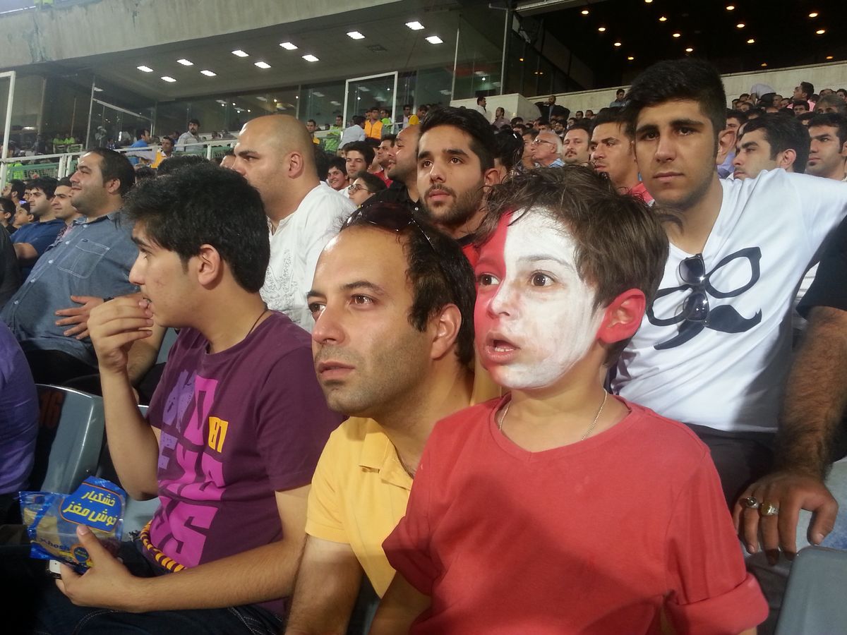 نجف زاده و فرزندش‌‌ دراستادیوم‌ آزادی/عکس