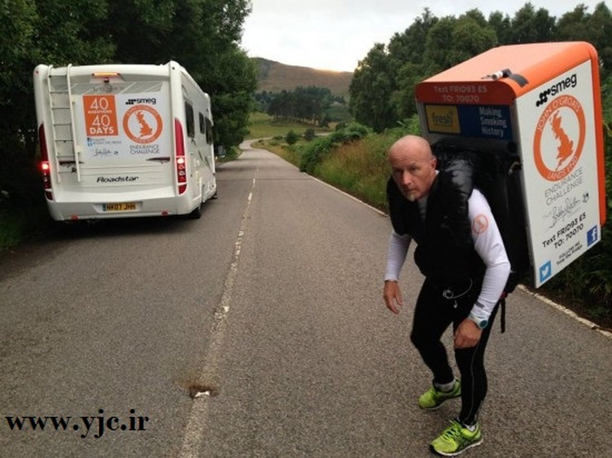 سفر مردی دور دنیا با یخچال!/تصاویر