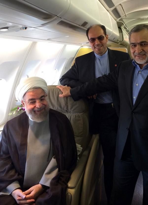 رئیس جمهور در مسیر نیویورک/ عکس