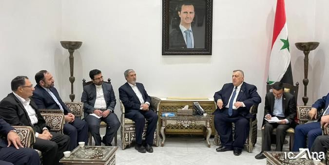 ارائه پیام قالیباف به رئیس مجلس سوریه توسط هیأت پارلمانی ایران