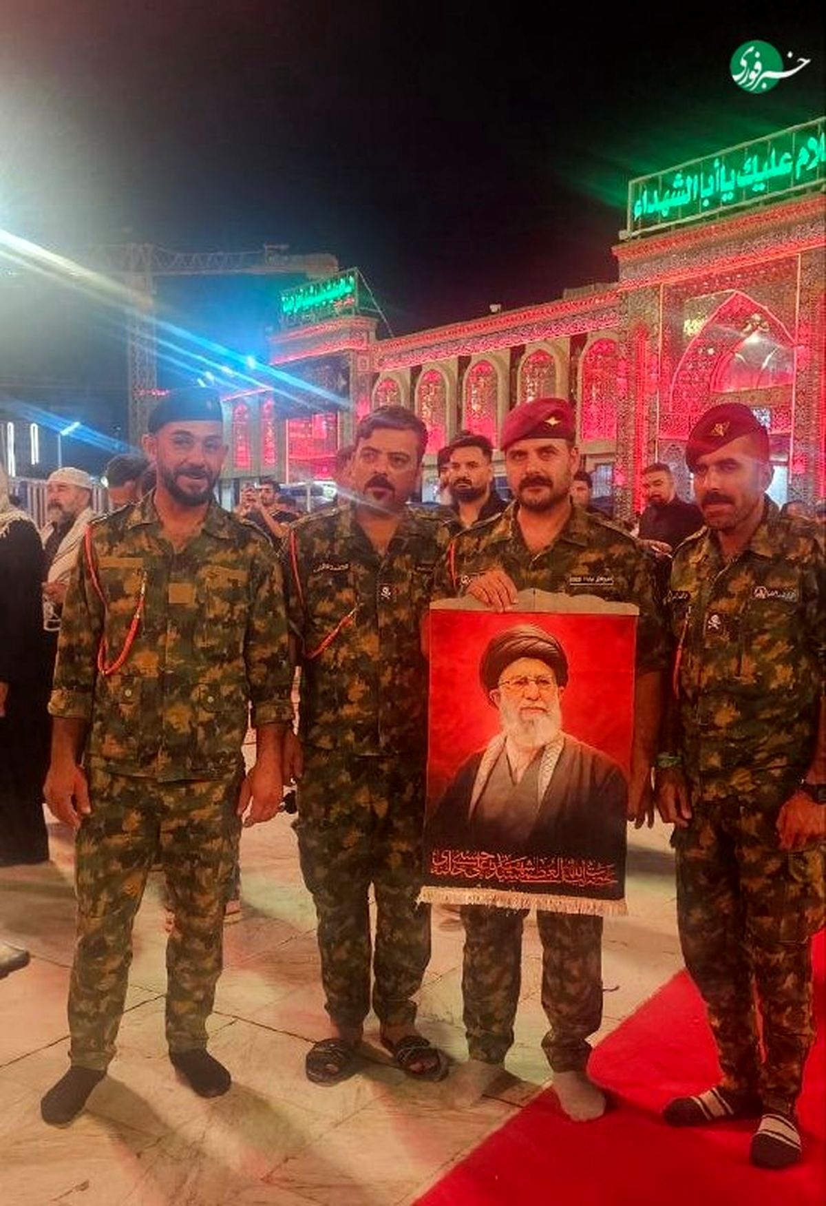 تصویر رهبر شیعیان جهان در دست نظامیان عراقی‌