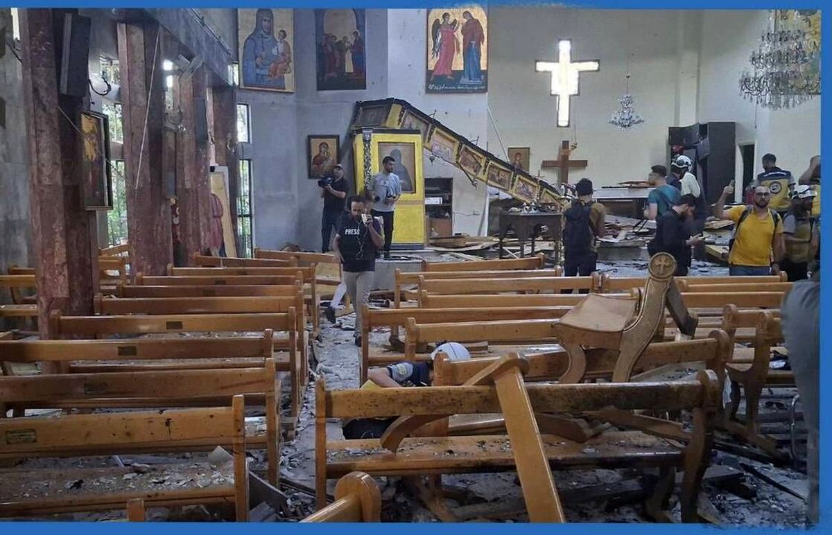 انفجار تروریستی در کلیسای مار الیاس دمشق 