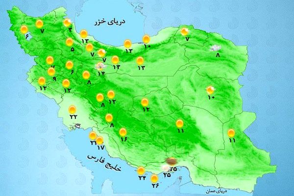 هوای استان ها امروز ۸ اردیبهشت / رگبار و رعد و برق در ۲۱ استان/ احتمال آب گرفتگی معابر و وزش باد شدید 